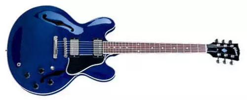 ES-335 Dot Semi Hollow Electric - Figured Top - Beale Street Blue